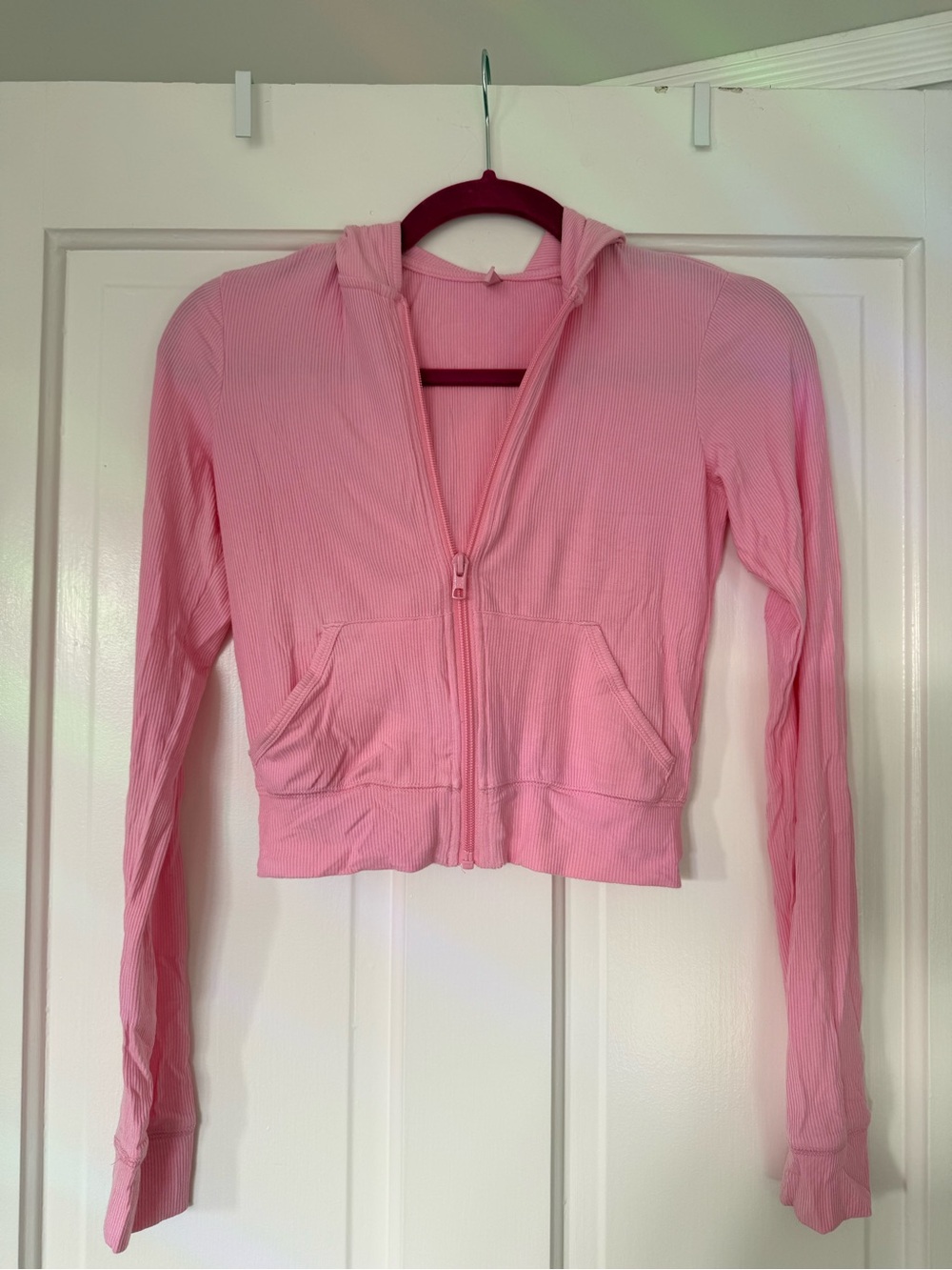 Skims soft lounge zip up in bubble gum